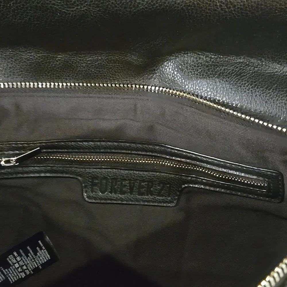 Forever 21 Large Black Woven Clutch 14X9 NWT
